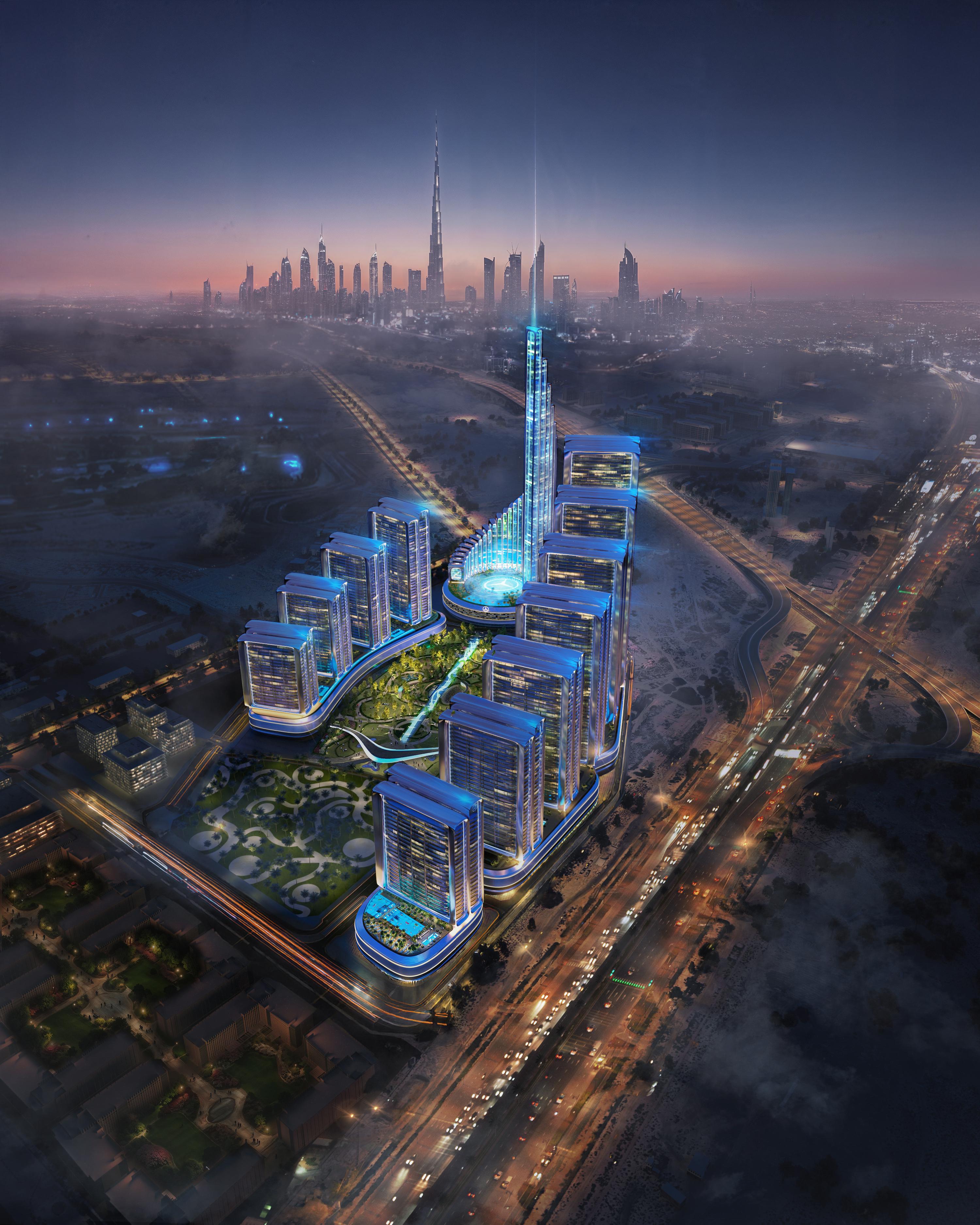 Mercedes-Benz Places | Binghatti City - Жилой и торговый мастер-план городского масштаба for sale in Мир, созданный за пределами будущегоNad Al Sheba, Meydan Area, Dubai by Binghatti Developers